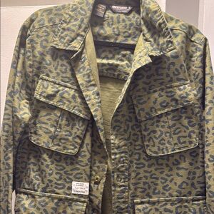 Undefeated Camo/Leopard Print Canvas Overshirt - Small